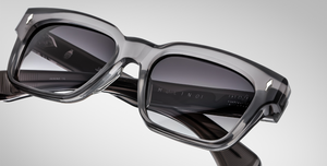 jacques marie mage molino prime eckige sonnebrille in grau mit grauen gläsern