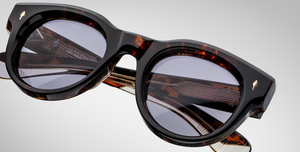 jacques marie mage molitor beau panto sonnenbrille in havana mit blauen gläsern