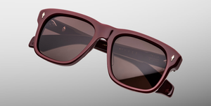 jacques marie mage yves bordeaux eckige sonnenbrille in weinrot mit braunen gläsern