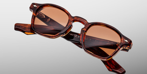 jacques marie mage zephirin bourbon eckige sonnenbrille in havana mit braunen gläsern