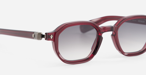 sato menkar rs/as-1 eckige sonnenbrille in rot mit grauen verlaufsgläsern