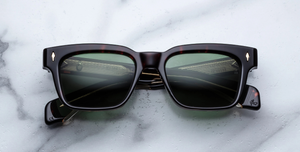 jacques marie mage molino etna eckige sonnenbrille in havana mit grünen gläsern