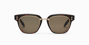 akoni apollo havana eckige sonnenbrille in braun und gold mit braunen gläsern