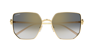 cartier CT0645S 001 eckige sonnenbrille in gold mit grauen verlaufsgläser