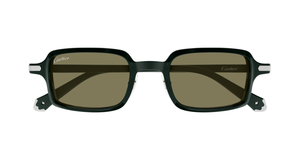 cartier ct0539 007 eckige sonnenbrille aus acetat in grün mit grünen gläsern