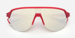district vision nagata speed blade cradinal sportsonnenbrille in rot mit braunen verspiegelten gläsern