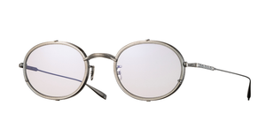 eyevan 804 801 ovale sonnenbrille in silber mit verschiedenen glaseinsätzen und grauen gläsern