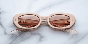 jacques marie mage besset dust suede ovale sonnenbrille in matt orange mit orangen gläsern