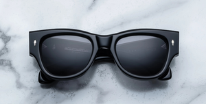 jacques marie mage chelsea black eckige sonnenbrille in schwarz mit schwarzen gläsern