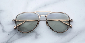 jacques marie mage commander altan goldene sonnenbrille mit grünen gläsern