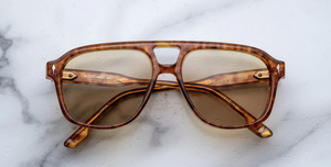jacques marie mage leonard camel eckige sonnenbrille in havana mi leicht bronzefarbenen gläsern