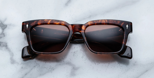 jacques marie mage molino samoa eckige sonnenbrille in havana mit braunen gläsern