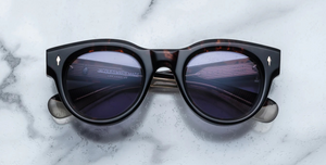jacques marie mage molitor beau panto sonnenbrille in havana mit blauen gläsern