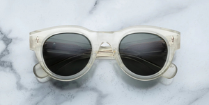 jacques marie mage molitor brut panto sonnenbrille in transparent mit grünen gläsern