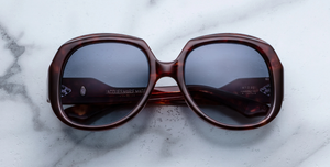 jacques marie mage ocean child breccia eckige sonnenbrille in havana und blauen verlaufsgläser