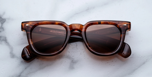 jacques marie mage vendome bourbon pantoförmige sonnenbrille in havana mit braunen gläsern