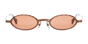 Kuboraum Z24 BZ ovale sonnenbrille aus Metall in Bronze mit braunen gläsern