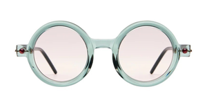 kuboraum p1 lic runde sonnenbrille in türkis in rosanen gläsern