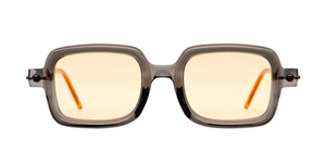 kuboraum p2 gry eckige sonnenbrille in grau mit orangenen gläsern