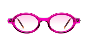 kuboraum p6 cy ovale sonnenbrille in pink mit pinken verlaufsgläsern