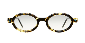 Kuboraum p6 yh ovale sonnenbrille in havana mit grau gelben verlaufsgläsern