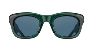 matsuda m1042 bottle green eckige sonnenbrille in grün mit blau grauen gläsern