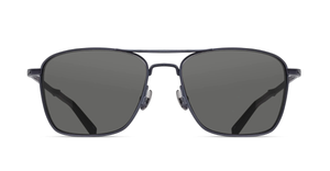 matsuda M3135_Matte Black aviator sonnenbrille aus titan in schwarz mit grauen gläsern