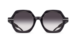 matsuda m2072 black stripe brushed silver eckige sonnenbrille in schwarz grau mit grauen verlaufsgläser