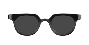 Rigards RG1073 Black eckige Sonnenbrille aus Horn in schwarz mit grauen Gläsern