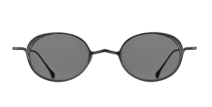 rigards RG1076TI | Antique Black ovale sonnebrille aus titan in schwarz mit grauen gläsern