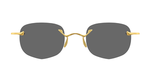 rigards RG1081AG_24KGold randlose sonnenbrille in gold mit grauen gläsern