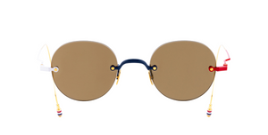 Thom Browne 937A | 964 Rechteckige Sonnenbrille Rahmenlos und braunen Gläsern