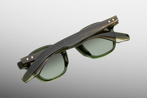Runde Jacques Marie Mage Zephirin Kombu Sonnenbrille in Grün - limitierte, handgefertigte Luxusbrille aus Japan