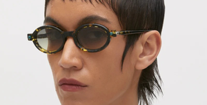 Kuboraum p6 yh ovale sonnenbrille in havana mit grau gelben verlaufsgläsern
