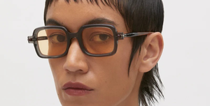 kuboraum p2 gry eckige sonnenbrille in grau mit orangenen gläsern