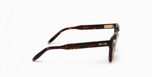 akoni apollo havana eckige sonnenbrille in braun und gold mit braunen gläsern