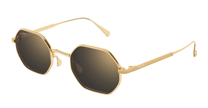 cartier ct0627s 001 eckige sonnenbrille aus titan in gold mit grauen gläsern