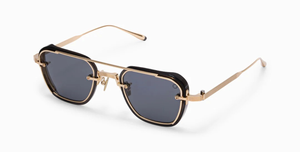 akoni jura crystal black ckige sonnenbrille in schwarz und gold mit grauen gläsern