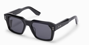 akoni pegasus two black eckige sonnenbrille in schwarz mit grauen gläsern