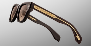 jacques marie mage dealan ganache eckige sonnenbrille in braun mit braunen verlaufsgläsern