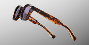 jacques marie mage felix 2 beau pantoförmige sonnenbrille in havana mit violetten gläsern
