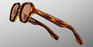 jacques marie mage pontian bourbon pantoförmige sonnenbrille in havana mit braunen gläsern