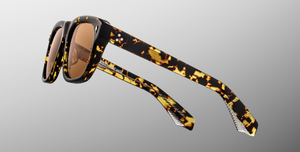 jacques marie mage yves tokyo eckige sonnenbrille in havana mit orangenen gläsern