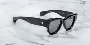 jacques marie mage chelsea black eckige sonnenbrille in schwarz mit schwarzen gläsern
