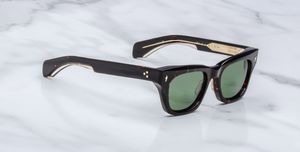jacques marie mage dealan etna eckige sonnenbrille in havana mit grünen gläsern