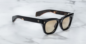 jacques marie mage dealan noir 15 eckige sonnenbrille in schwarz mit braunen gläsern