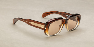 Jacques Marie mage kobo hickory fade eckige sonnenbrille in braun mit hellbraunen gläsern