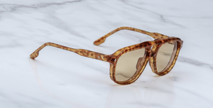 jacques marie mage leonard camel eckige sonnenbrille in havana mi leicht bronzefarbenen gläsern