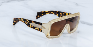 jacques marie mage pausa dun eckige sonnebrille in beige mit orangenen verlaufsgläsern