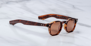 jacques marie mage zephirin bourbon eckige sonnenbrille in havana mit braunen gläsern